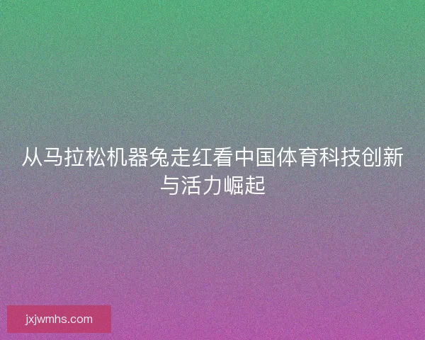 从马拉松机器兔走红看中国体育科技创新与活力崛起